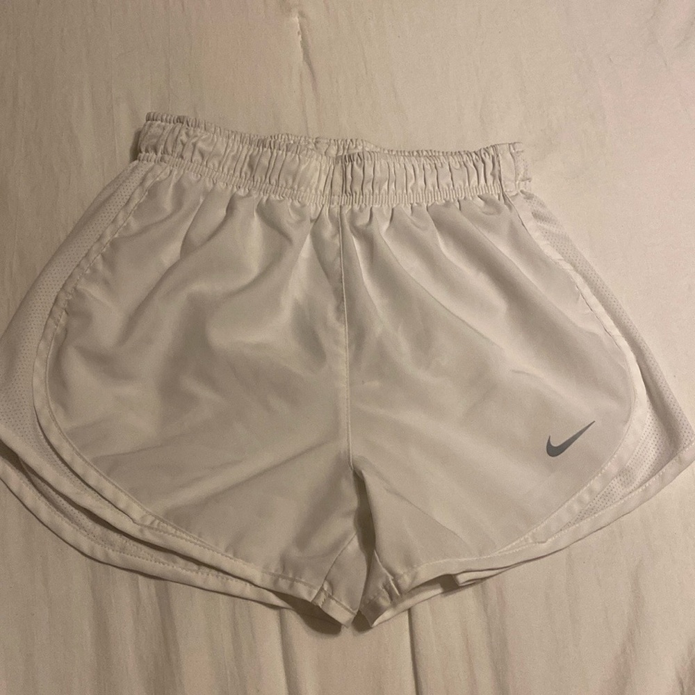 white nike athletic shorts